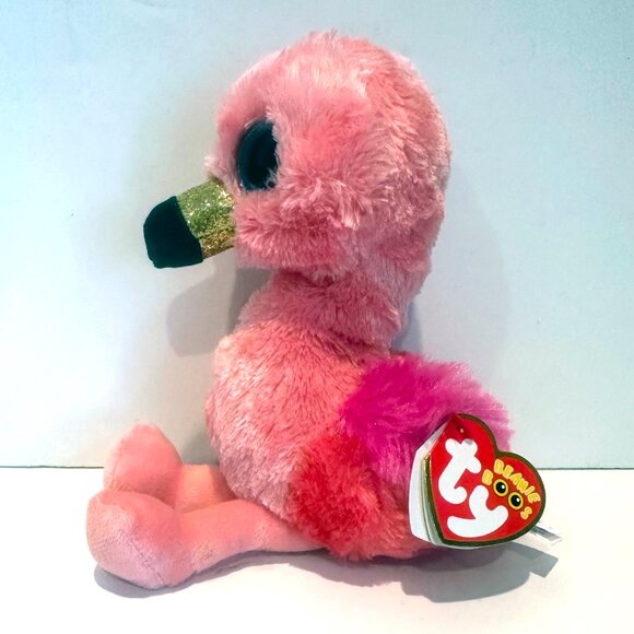 Ty Beanie Boos GILDA the Pink Flamingo Plush 6.25” with Tag - Picture 4 of 14